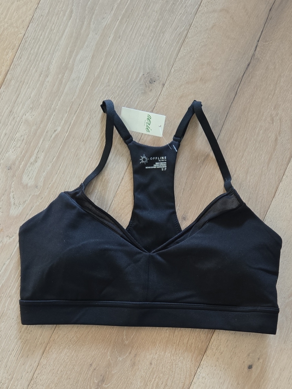 Offline By Aerie Black Racerback Sports Bralette